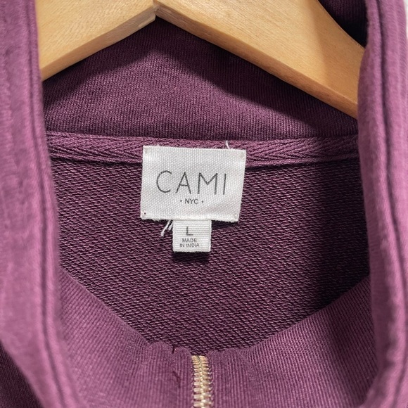 Cami NYC Margaret Quarter Zip Plum Sweatshirt - Picture 3 of 5